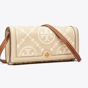 Tory Burch T Monogram Contrast Embossed Wallet Crossbody